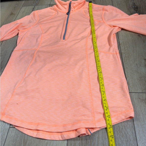 Tangerine Quarter Zip Striped Orange Top Long Sleeve Women’s Medium - Picture 8 of 10
